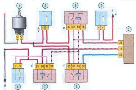 Электросхема подключения двигателя системы охлаждения 1117